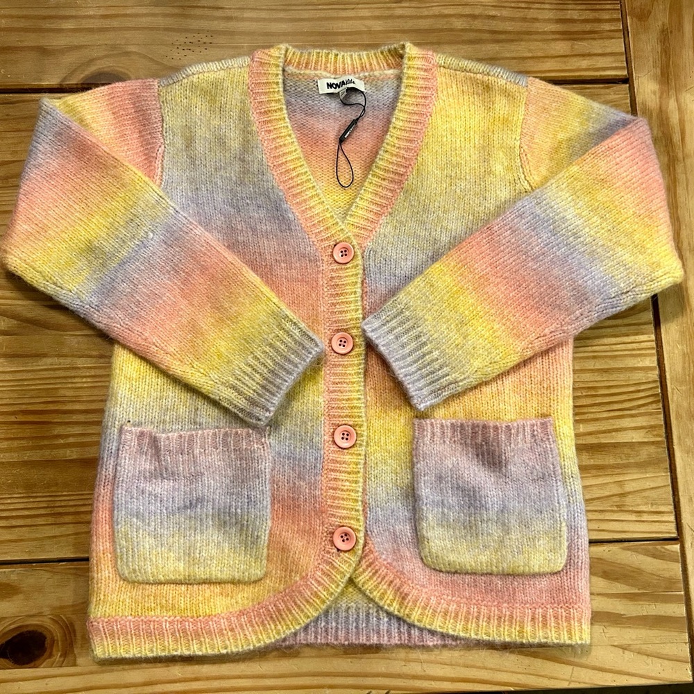 🌶️ *NWT* Nova Kids Bright Multi color Cardigan. Size 12